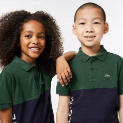 Vetements Garcon | LACOSTE Polo Enfant Lacoste Color-Block En Pique De Coton Biologique