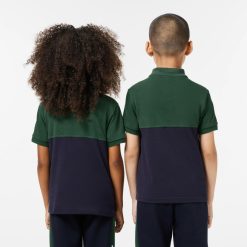 Vetements Garcon | LACOSTE Polo Enfant Lacoste Color-Block En Pique De Coton Biologique