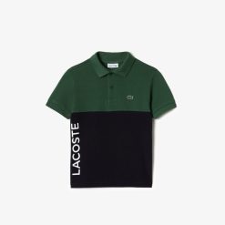 Vetements Garcon | LACOSTE Polo Enfant Lacoste Color-Block En Pique De Coton Biologique