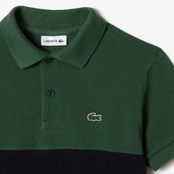 Vetements Garcon | LACOSTE Polo Enfant Lacoste Color-Block En Pique De Coton Biologique