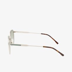 Lunettes De Soleil | LACOSTE Lunettes De Soleil Ovales Unies Metal Line En Metal