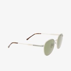 Lunettes De Soleil | LACOSTE Lunettes De Soleil Ovales Unies Metal Line En Metal