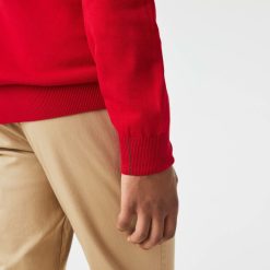 Pullovers | LACOSTE Pull A Col V En Coton Biologique Uni