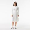 Robes & Jupes | LACOSTE Jupe Plissee Unie Fluide A Taille Elastiquee