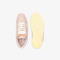 Sneakers | LACOSTE Sneakers T-Clip Femme Lacoste En Cuir Avec Semelle En Gomme