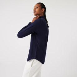 Chemises & Hauts | LACOSTE Chemise Femme A Col Francais Lacoste En Pique De Coton