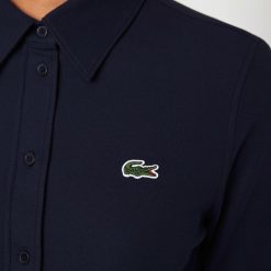 Chemises & Hauts | LACOSTE Chemise Femme A Col Francais Lacoste En Pique De Coton