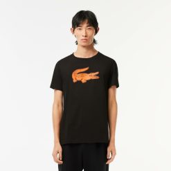 Vetements De Sport | LACOSTE T-Shirt Lacoste Sport En Jersey Respirant Imprime Crocodile 3D