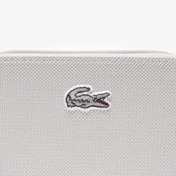 Portefeuilles & Petite Maroquinerie | LACOSTE Porte-Monnaie Zip L.12.12 En Toile Argent