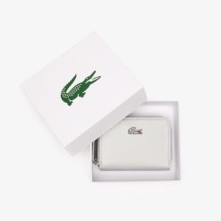 Portefeuilles & Petite Maroquinerie | LACOSTE Porte-Monnaie Zip L.12.12 En Toile Argent