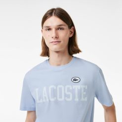 T-Shirts | LACOSTE T-Shirt En Coton Avec Imprime Et Badge Contraste