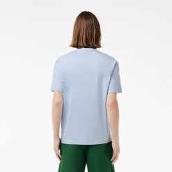 T-Shirts | LACOSTE T-Shirt En Coton Avec Imprime Et Badge Contraste