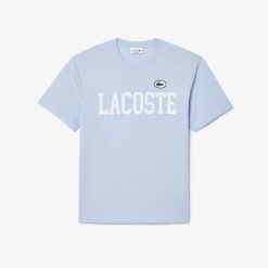 T-Shirts | LACOSTE T-Shirt En Coton Avec Imprime Et Badge Contraste