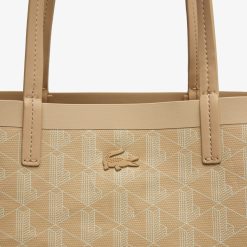 Sacs A Main & Cabas | LACOSTE Grand Sac Cabas Zely Monogramme En Toile Enduite