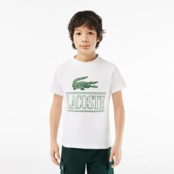 Vetements Garcon | LACOSTE T-Shirt Avec Imprime Sigle En Jersey De Coton