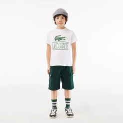 Vetements Garcon | LACOSTE T-Shirt Avec Imprime Sigle En Jersey De Coton