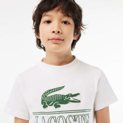 Vetements Garcon | LACOSTE T-Shirt Avec Imprime Sigle En Jersey De Coton