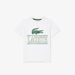 Vetements Garcon | LACOSTE T-Shirt Avec Imprime Sigle En Jersey De Coton