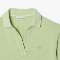 Polos | LACOSTE Polo En Petit Pique De Coton Teinture Naturelle