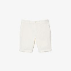 Pantalons & Shorts | LACOSTE Bermuda Slim Fit Uni En Coton Stretch