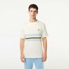 T-Shirts | LACOSTE T-Shirt Fabrique En France A Rayures Contrastees