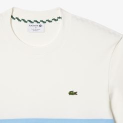 T-Shirts | LACOSTE T-Shirt Fabrique En France A Rayures Contrastees