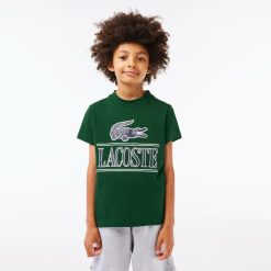 Vetements Garcon | LACOSTE T-Shirt Avec Imprime Sigle En Jersey De Coton