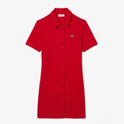 Robes & Jupes | LACOSTE Robe Polo Boutonnee Femme Lacoste En Coton Biologique