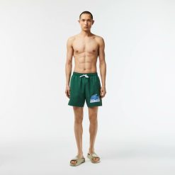 Maillots De Bain | LACOSTE Short De Bain Homme Lacoste Quick Dry Avec Son Sac De Voyage