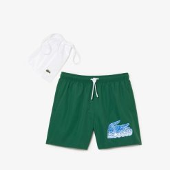 Maillots De Bain | LACOSTE Short De Bain Homme Lacoste Quick Dry Avec Son Sac De Voyage