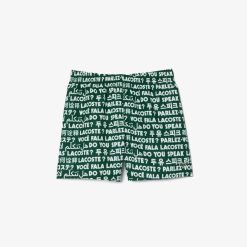 Vetements Garcon | LACOSTE Short De Bain Imprime Sigle