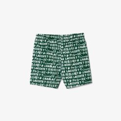 Vetements Garcon | LACOSTE Short De Bain Imprime Sigle