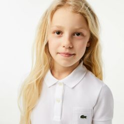 Vetements Fille | LACOSTE Robe Polo Fille En Pique De Coton Uni