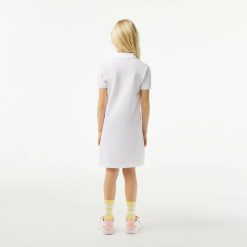 Vetements Fille | LACOSTE Robe Polo Fille En Pique De Coton Uni