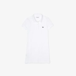 Vetements Fille | LACOSTE Robe Polo Fille En Pique De Coton Uni