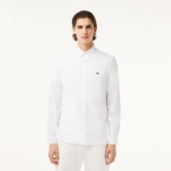 Chemises | LACOSTE Chemise Regular Fit En Coton Premium Uni