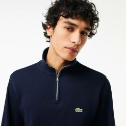 Pullovers | LACOSTE Sweatshirt A Col Montant Zippe En Coton Uni