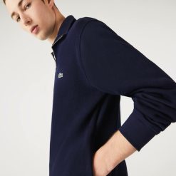 Pullovers | LACOSTE Sweatshirt A Col Montant Zippe En Coton Uni