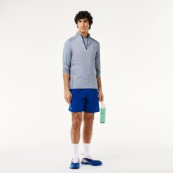 Vetements De Sport | LACOSTE Short A Carreaux Homme Lacoste Sport En Mesh Extensible