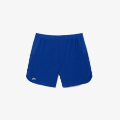 Vetements De Sport | LACOSTE Short A Carreaux Homme Lacoste Sport En Mesh Extensible