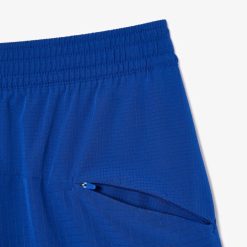 Vetements De Sport | LACOSTE Short A Carreaux Homme Lacoste Sport En Mesh Extensible