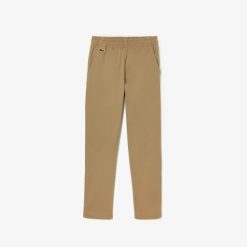 Vetements Garcon | LACOSTE Pantalon Chino Garcon Lacoste En Gabardine De Coton Stretch