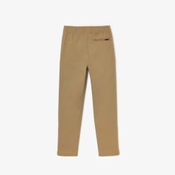 Vetements Garcon | LACOSTE Pantalon Chino Garcon Lacoste En Gabardine De Coton Stretch