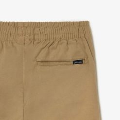 Vetements Garcon | LACOSTE Pantalon Chino Garcon Lacoste En Gabardine De Coton Stretch