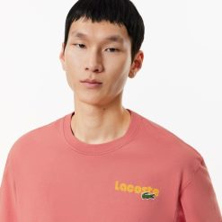 T-Shirts | LACOSTE T-Shirt Delave Avec Imprime Lacoste En Degrade