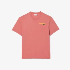 T-Shirts | LACOSTE T-Shirt Delave Avec Imprime Lacoste En Degrade