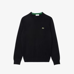 Pullovers | LACOSTE Pull A Col Rond En Coton Uni