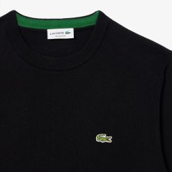 Pullovers | LACOSTE Pull A Col Rond En Coton Uni