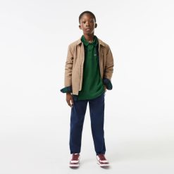 Vetements Garcon | LACOSTE Polo Regular Fit A Manches Longues Enfant Lacoste En Petit Pique Uni