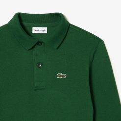 Vetements Garcon | LACOSTE Polo Regular Fit A Manches Longues Enfant Lacoste En Petit Pique Uni